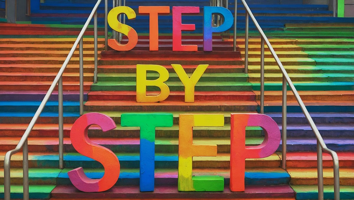 Treppe step by step